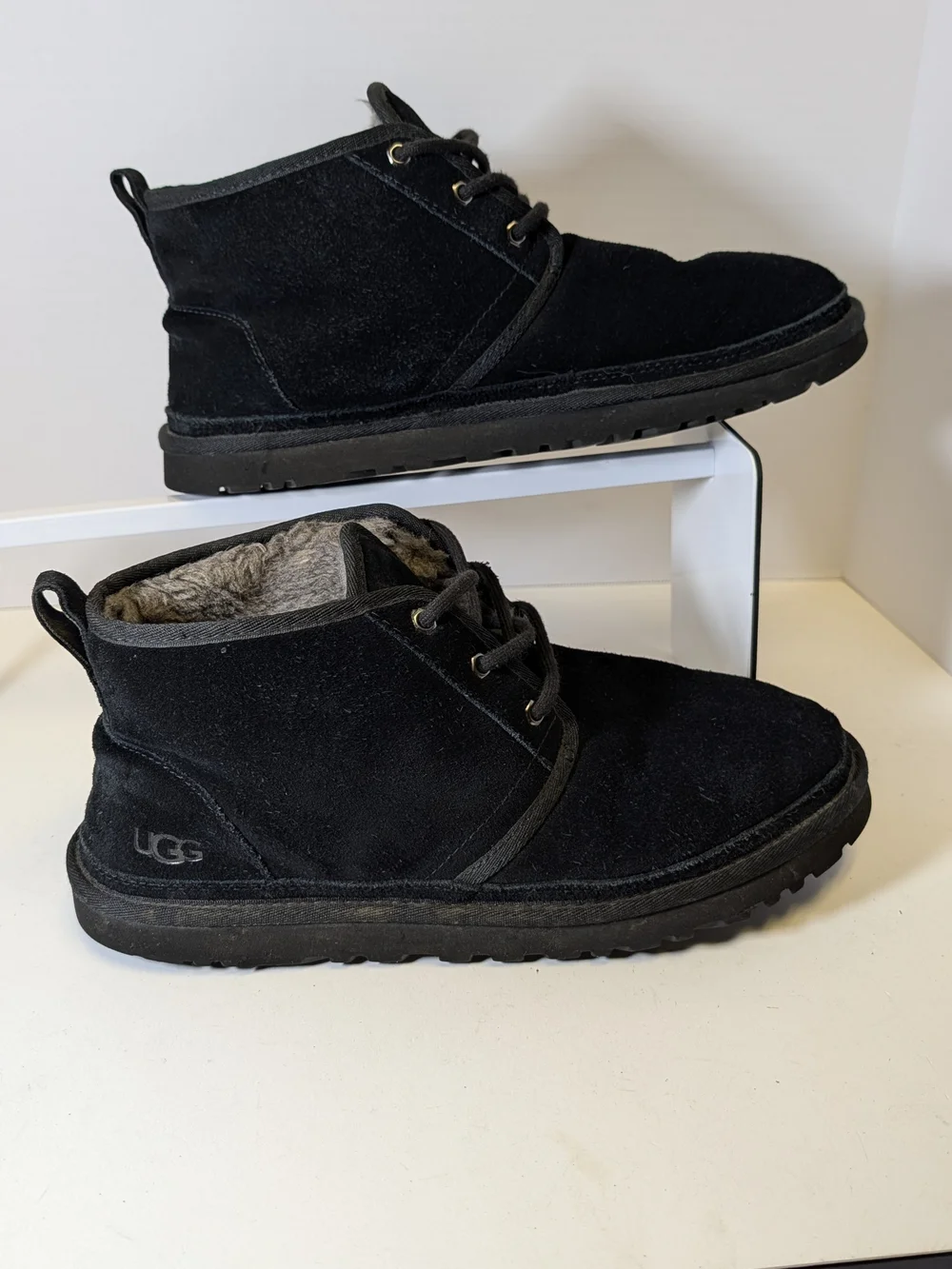 UGG Men's Black Suede Chukka Boot with Shearling Lining